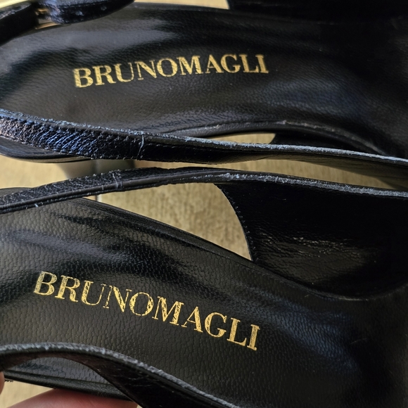 BRUNO MAGLI Black Leather Slingback 1 inch heel shoe size 35 EU - Picture 7 of 9